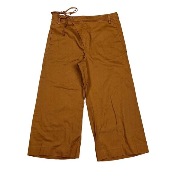 Vince Tie Waist Culotte Size 12 Color Teakwood New $265 - Picture 7 of 16